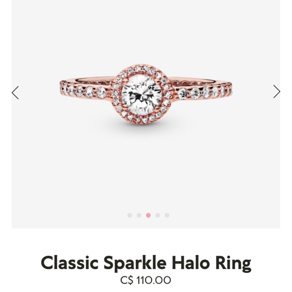 Pandora Rose Gold Classic Sparkle Halo Ring